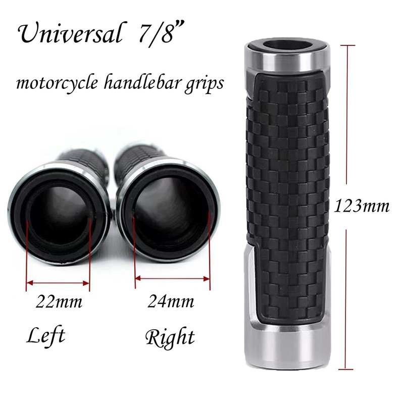 KBGRAX 7/8" 22mm Motorcycle Non Slip Handlebar Grips fits for
