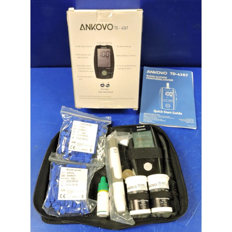 NEW Ankovo TD-4267 Blood Glucose Monitor / 100 Strips 100