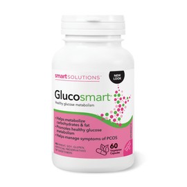 Lorna Vanderhaeghe Smart Solutions Glucosmart Capsules, Promotes a Healthy Glucose Metabolism and Helps Manage Symptoms of PCOS. With 600 mg D-Chiro-Inositol, Gluten-Free, Soy-Free, No Artificial Preservatives or Sweeteners, 60 Count