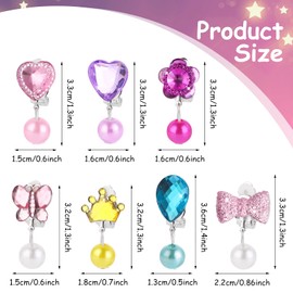 Grevosea 7 Pairs Clip on Earrings, Jewelry Dress Up Earrings Set No Pierced Jewelry Accessories for Party Favors Birthdays Day Gift Boxed (Pearl Style)