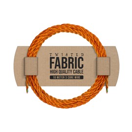 10 Meter Vintage 3 Core orange Colour Twisted Electric Cable Fabric Covered Wire Italian Braided 0.75 mm Electrical Cable Flexible Wire for Lighting Other Appliances