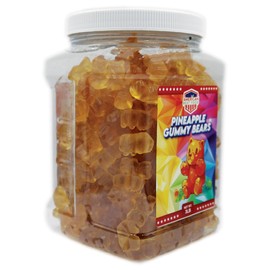 Gummy Bear 3LB In Plastic Clear Container (PINEAPPLE)