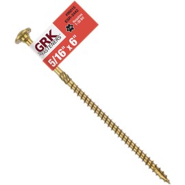 GRK Fasteners 5913736 0.31 in. Dia. x 6 in. Star Self Tapping Yellow Zinc Structural Screws