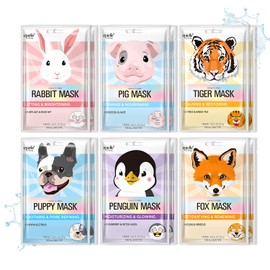 Epielle Epielle Character Sheet Masks, Animal Spa Mask Korean Beauty Mask -For All Skin Types, (Pack of 12), Birthday Party Gift for her kids, Spa Day Party, Girls Night, Spa Night, Beauty Gift, Easter Gift