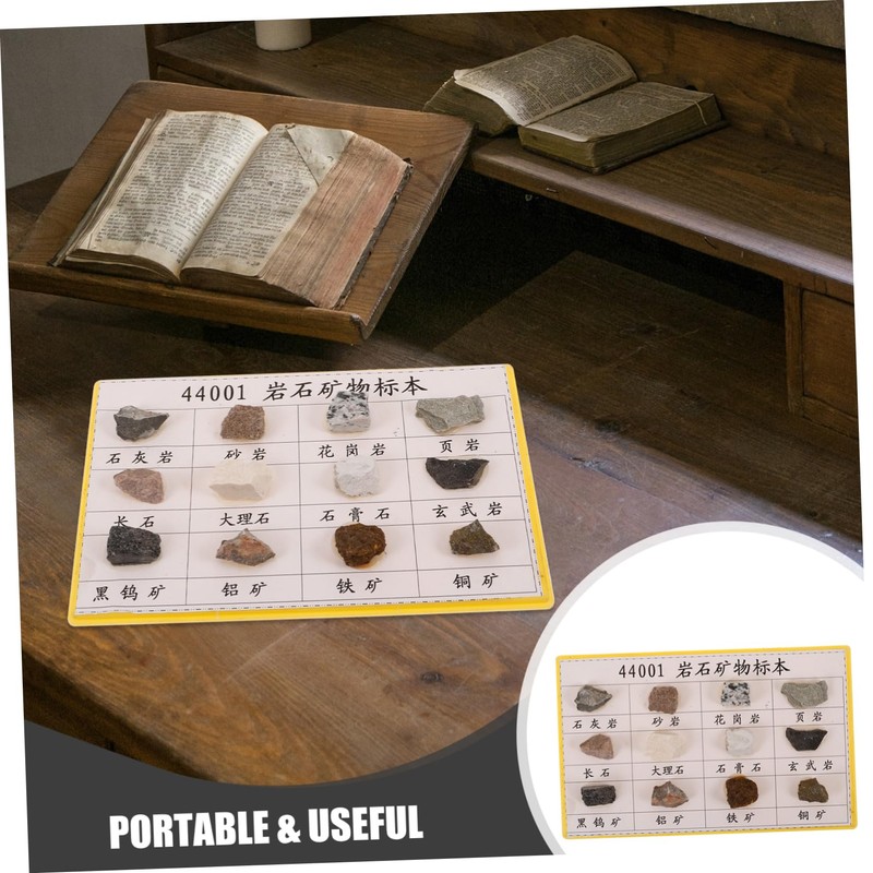 KICHOUSE Geology Classroom Essential 12 Piece Mineral Rock Specimen Kit