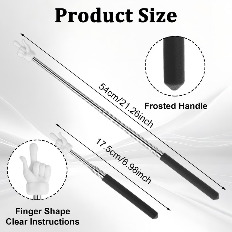 YUXIANLB 3PCS Telescopic Teachers Pointer, Extendable Pointer Finger Stick for
