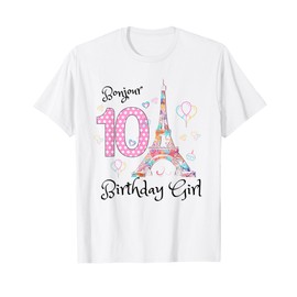 10th Birthday Girl Outfit France French Paris Eiffel Tower T-Shirt