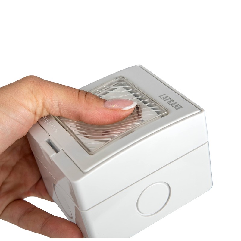 Surface-Mounted Wet Room Schuko Sockets and Toggle Switch with 1-Way