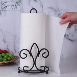 Fleur De Lis Paper Towel Holder - Black