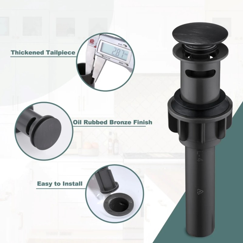 Bathroom Wash Basin Drainer Siphon, Oil Rubbed Bronze Vessel Sink