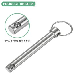 M METERXITY Pack of 4 Quick Release Pins, 3/8 Inch [10 mm] Diameter, 2.83 Inch [72 mm] Usage Length Bimini Top Pin 3.15 Inch [80 mm] Total Length Hardware Pins