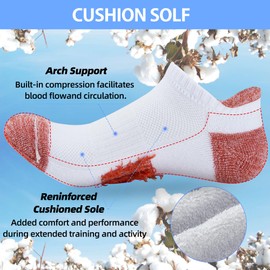 ATBITER Womens Ankle Socks 6 Pairs Cushioned Running Athletic No Show Socks With Tab