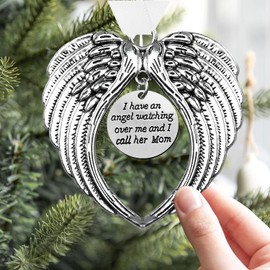 LYPER Christmas Memorial Hanging Ornaments Angel Wings, Memory Gifts Pendant I Have a Angel Watching Over Me I Call Him Husband Xmas Tree Hanging Sympathy Gift for Loss of Loved One in Heaven