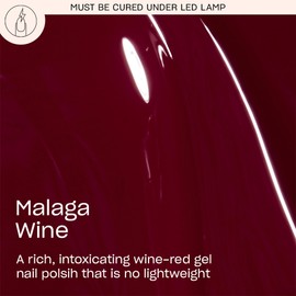 OPI GelColor Malaga Wine | Opaque Dark Wine-Red Crème LED Cure Gel Nail Polish | Salon-Quality Shine, Long-Lasting Wear | Vegan & HEMA Free | 0.5 Fl Oz