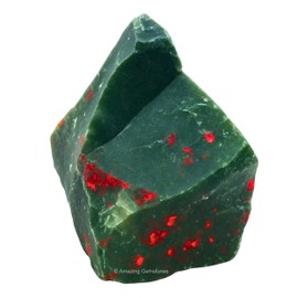 Amazing Gemstone Bloodstone Raw Crystals and Healing Stones, Natural Rocks for Tumbling and DIY Raw Stones and Crystals (1 Piece)