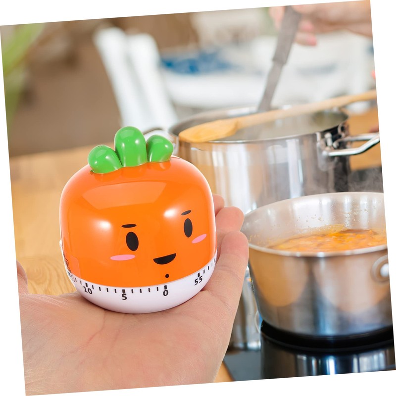 CHILDWEET Carrot Shaped Kitchen Timer Mechanical Cooking Countdown Tool for