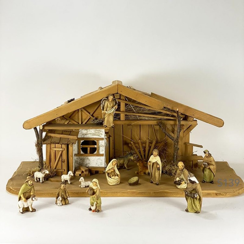 FADEDA Shepherd's Carriage, Height: 10 cm, Hand-Painted, Detailed Nativity Scene