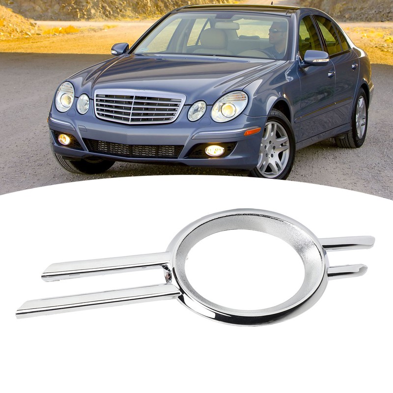 2PCS Fog Lamp Bumper Grille Cover Gloss Chrome 2118851174 Replacement