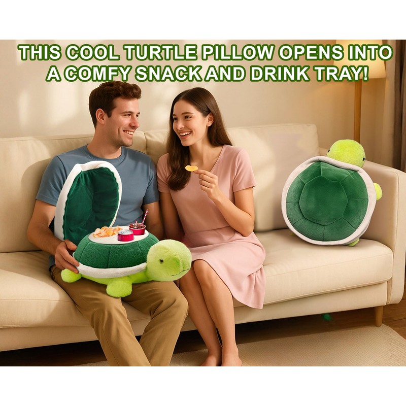 Couch Cup Holder Pillow Tray & Caddy,Headrest and Giant Turtle