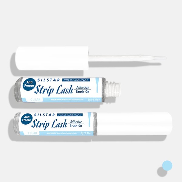 Anti Freeze SILSTAR PROFESSIONAL Strip Rush Adhersive Brush On_Clear 5g/0.17oz - For Strip False Eyelashes - Anti-freeze Lash Glue/Latex Free/Strong Hold/Eyelash Glue/Safe for Skin (Clear)