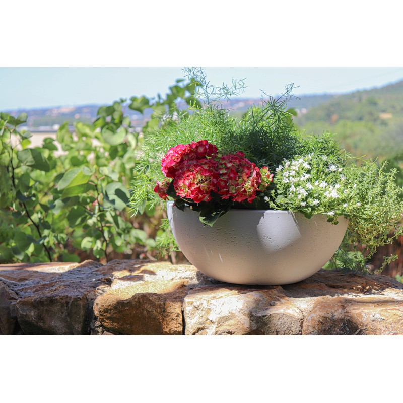 Basalt Up Plant Bowl, Concrete Grey, Diameter 24.5 x Height