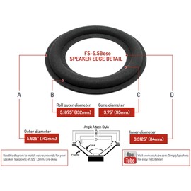 For Bose Bose Companion 3 Series II 5.5" Woofer Foam Edge Speaker Repair Kit (Pair)