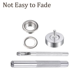 Kozelo 100 Sets Grommet Eyelets - [ 4mm x 8mm ] Metal with Setter Tools for Shoes Clothes Use | Silver Tone