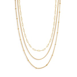 Gold Thin Chain Layered Necklaces For Women Non Tarnish,18k Gold Plated Stainless Steel Dainty Waterproof Gold Necklace Set Stack For Women Gifts Jewelry