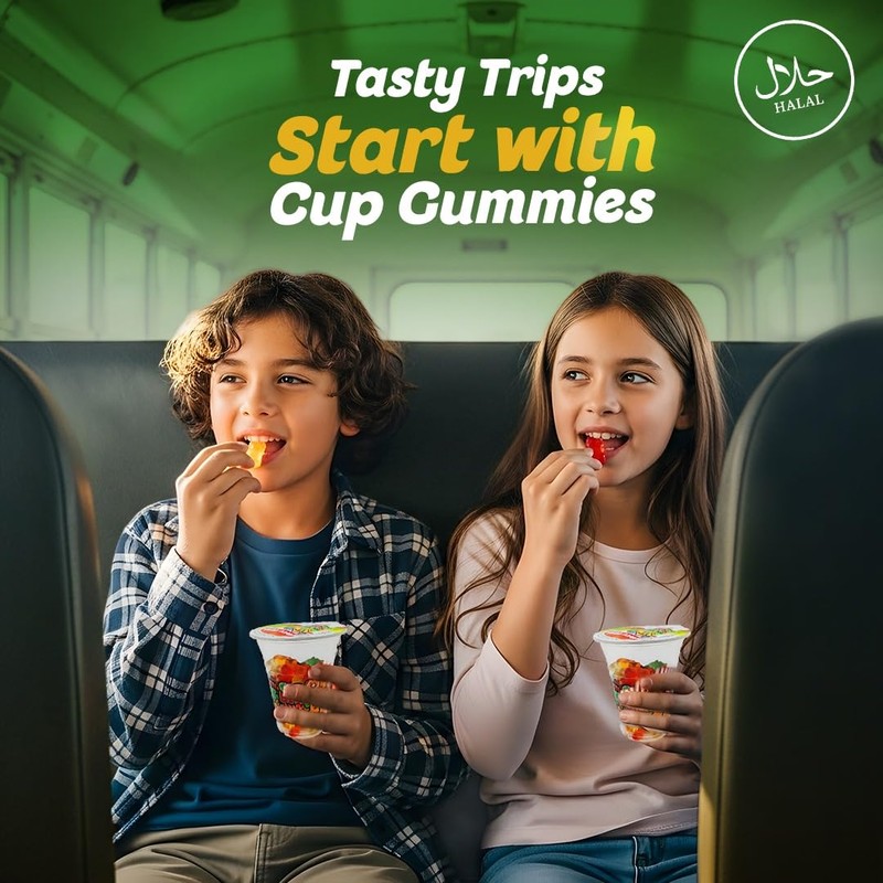 Fun Fruit Bites Assorted Sour Gummy Cup (Halal) (Pack 28)