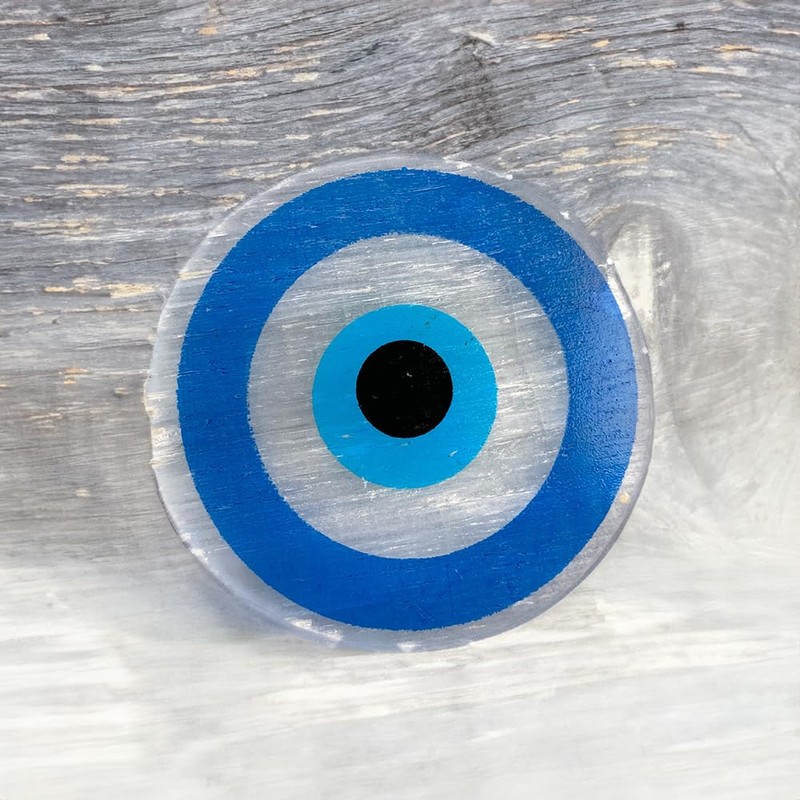 VIE Evil Eye Charging Plate, Selenite, Round