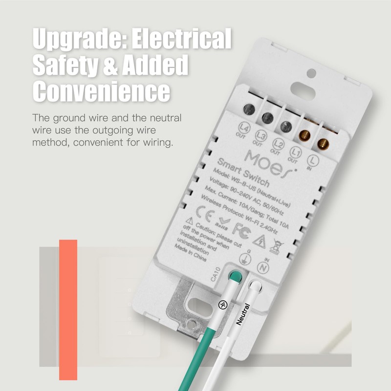 MOES Smart Triple Light Switches, 2nd Generation Wi-Fi 3 Gang