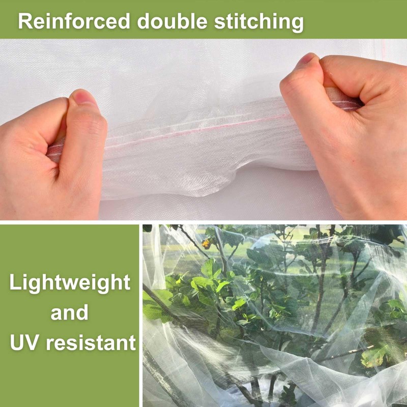 2 Pcs Fruit Tree Netting with Zipper & Drawstring, 6ft