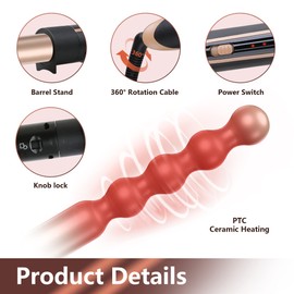 Erokicysh - Juego de rizador de pelo 5 en 1 con varita rizadora de pelo 5 en 1 con calor instantáneo, 5 varitas de cerámica intercambiables, rizador de pelo largo, rizador de pelo corto, para mujer