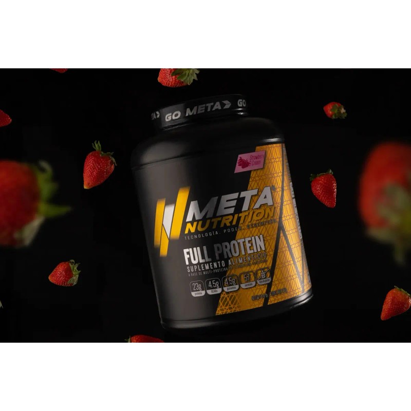 Suplemento Polvo Meta Nutrition Full Protein Proteína Sabor Fresa Crema