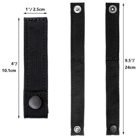 Molle Straps with Snaps 4 inch, Tactical Mod Strap Molle Webbing Straps, Military Backpack Molle Accessories Snap Strap,Outdoor Bag Nylon Thumb Molle Connectors Black/Army Green/Coyote (4, Black)