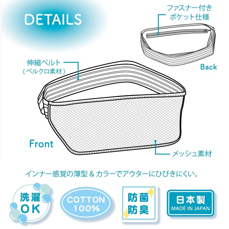 [konsaisu] Cash Valuables Belt Single Slot, 12 cm 0.028kg 200109