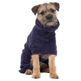 Ruff and Tumble Dog Drying Coat - Classic Collection | Fast-Drying Dog Towel Coat & Dressing Gown with Hood (M/L, Blackberry)