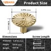 Yagman Brushed Gold Cabinet Knobs 10 Pack Round Sunflower Dresser