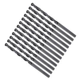 METALLIXITY Drill Bit (7/64") 12Pcs, 4241 High-Speed Steel Straight Shank Nitriding Black 118° for Wood Plastic Iron Copper Aluminum Low Soft Metal