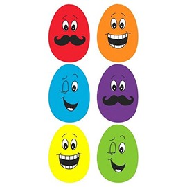 Funny Face Easter Eggs, 6 Ct. | Assorted Colors | Party Favor