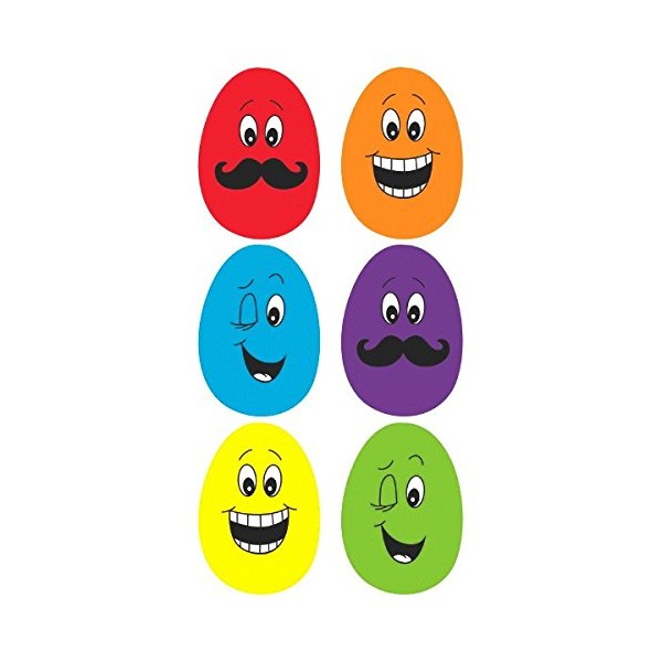 Funny Face Easter Eggs, 6 Ct. | Assorted Colors | Party Favor