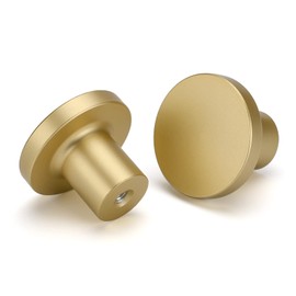 LONTAN 4 Pack Cupboard Knobs Gold Door Knobs and Handles Brass Cabinet Knobs Rond Drawer Handles and Knobs Aluminum Alloy Kitchen Door Knobs for Cupboard,LS7069BB