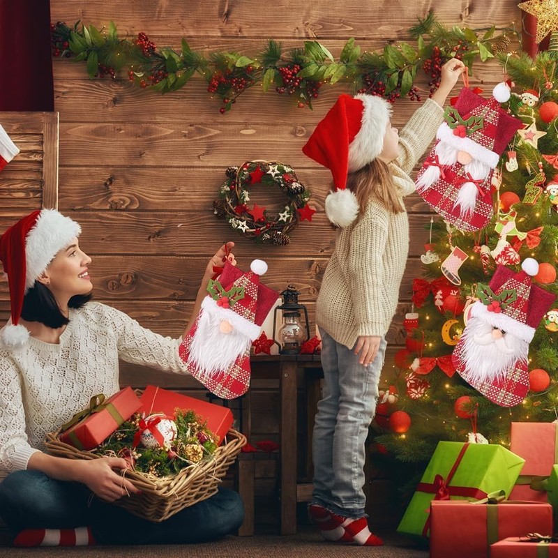 SYTTNUM Christmas Stocking, Christmas Stockings Set, Christmas Socks Candy Gift