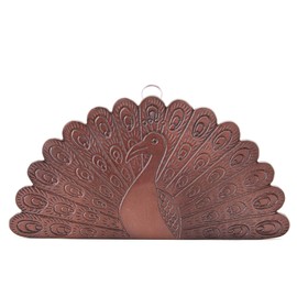 Old Dutch Antique Copper Peacock, 12" x 6" Trivet, 12x6