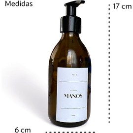 Set de 2 Botellas Dispensadoras de Vidrio mbar 250ml Reutilizables para Jabn, Crema de Manos o Corporal Hechas en Mxico
