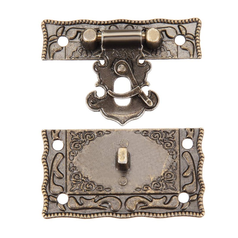 uxcell Wood Case Chest Box Rectangle Clasp Closure Hasp Latches