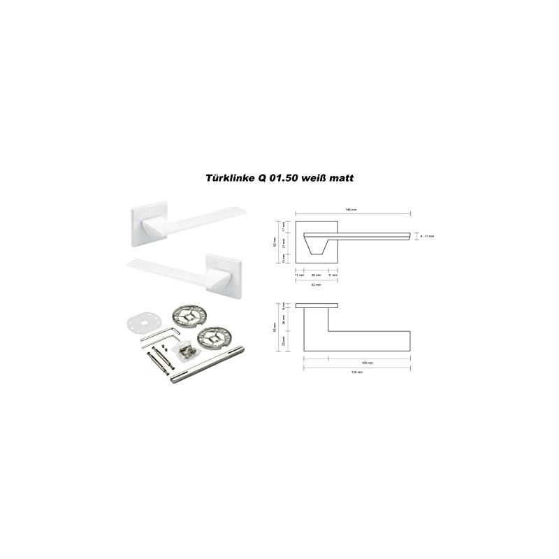 HEXIM Ricardo Borelli Q01 Door Handle, Toilet / Bathroom Door