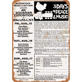 1969 Woodstock Flyer Funny Tin Sign Bar Pub Garage Diner Cafe Home Wall Decor Art 20x30cm