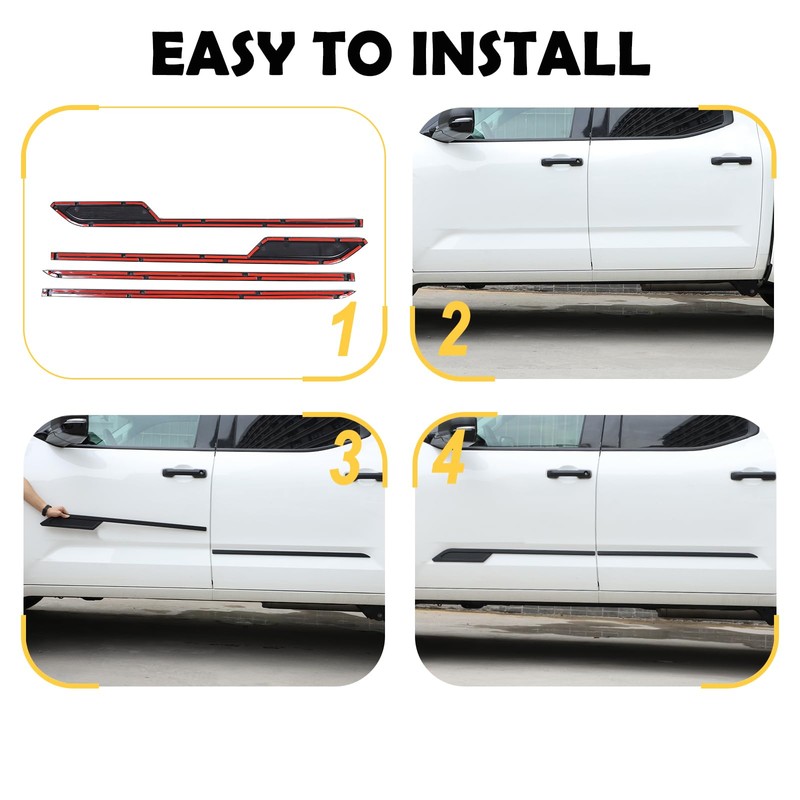 Body Side Door Molding Guard Cover Trims Compatible with Toyota
