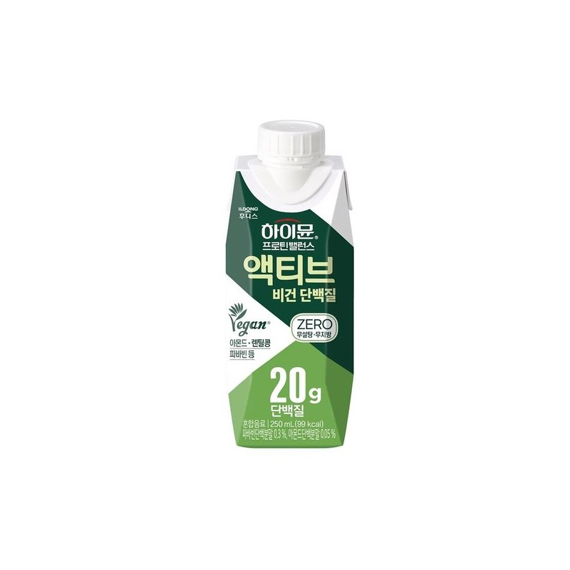 하이뮨 액티브 비건 단백질 제로 250ml X 24팩 Highmoon Active